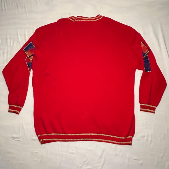 Vintage IB Diffusion L Red Cardigan Sweater - Picture 5 of 12